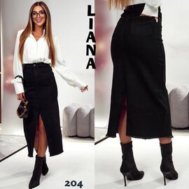 Спідниця жіноча 204 black р.25-30 "Liana Denim" недорого оптом від прямого постачальника