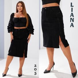 Спідниця жіноча 205 black р.32-42 "Liana Denim" недорого оптом від прямого постачальника