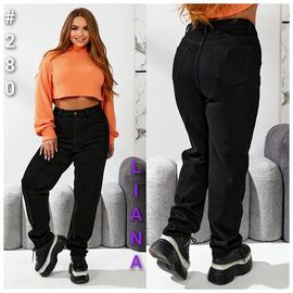 Джинси жіночі утеплені 280 black р.30-36 "Liana Denim" недорого оптом від прямого постачальника