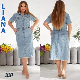 Жіночий сарафан 331 l.blue р.L-5XL "Liana Denim" недорого оптом від прямого постачальника