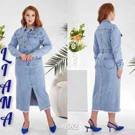 Жіночий сарафан 382 l.blue р.S-3XL "Liana Denim" недорого оптом від прямого постачальника