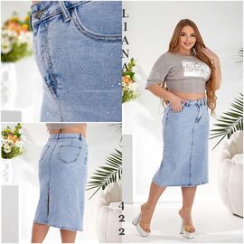 Спідниця жіноча 422 l.blue р.32-42 "Liana Denim" недорого оптом від прямого постачальника