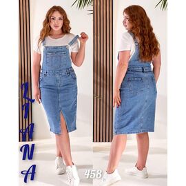 Жіночий сарафан 458 l.blue р.XL-6XL "Liana Denim" недорого оптом від прямого постачальника