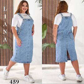 Жіночий сарафан 459 l.blue р.3XL-8XL "Liana Denim" недорого оптом від прямого постачальника