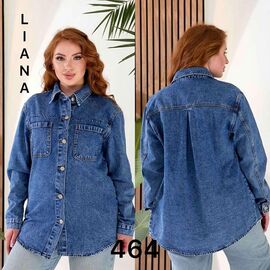 Сорочка жіноча 464 blue р.XL-6XL "Liana Denim" недорого оптом від прямого постачальника
