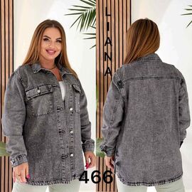 Сорочка жіноча 466 grey р.2XL-7XL "Liana Denim" недорого оптом від прямого постачальника