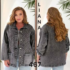 Сорочка жіноча 467 black р.3XL-8XL "Liana Denim" недорого оптом від прямого постачальника