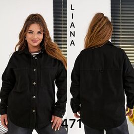 Сорочка жіноча 471 black р.3XL-5XL "Liana Denim" недорого оптом від прямого постачальника