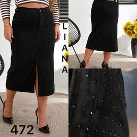 Спідниця жіноча 475 black р.31-38 "Liana Denim" недорого оптом від прямого постачальника