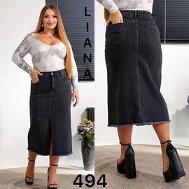 Спідниця жіноча 494 d.grey р.30-36 "Liana Denim" недорого оптом від прямого постачальника