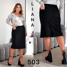 Спідниця жіноча 503 black р.32-42 "Liana Denim" недорого оптом від прямого постачальника