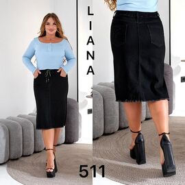 Спідниця жіноча 511 black р.32-42 "Liana Denim" недорого оптом від прямого постачальника
