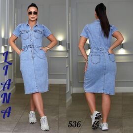 Жіночий сарафан 536 l.blue р.2XL-7XL "Liana Denim" недорого оптом від прямого постачальника