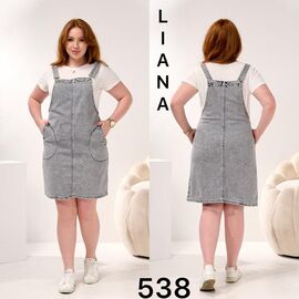 Жіночий сарафан 538 l.grey р.L-5XL "Liana Denim" недорого оптом від прямого постачальника