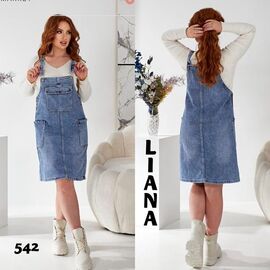 Жіночий сарафан 542 l.blue р.L-5XL "Liana Denim" недорого оптом від прямого постачальника