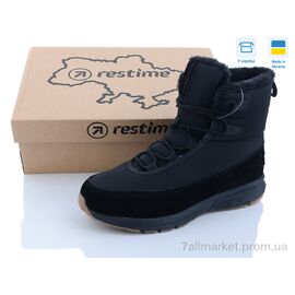 Фотография Ботинки женские стильные зима TWZ23236 black (8 пар р.36-41) "Restime" недорого оптом от прямого поставщика