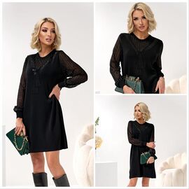 Плаття жіноче LL462 black р.46 "Lola" недорого оптом від прямого постачальника