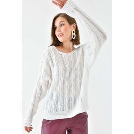 Светр жіночий 8166 white р.42-46 "Karon" недорого оптом від прямого постачальника