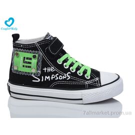 Кеди дитячі легкі Весна/осінь 9111-1  чорно-зелений (8 пар р.31-37) "Comfort-baby" недорого оптом від прямого постачальника