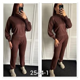 Костюм спортивний жіночий теплий 2544-1 d.brown р.42-48 "LOOK" недорого оптом від прямого постачальника