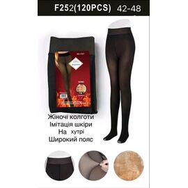 Колготи жіночі теплі F252 black р.42-48 "WHITE" недорого оптом від прямого постачальника