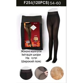Колготи жіночі теплі F254 black р.54-60 "WHITE" недорого оптом від прямого постачальника