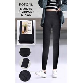 Лосини жіночі теплі S15 black р.42-48 "WHITE" недорого оптом від прямого постачальника