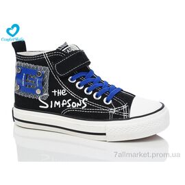 Кеди дитячі легкі Весна/осінь 9111 чорн-синій (8 пар р.31-37) "Comfort-baby" недорого оптом від прямого постачальника