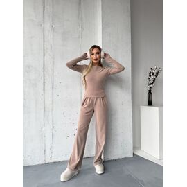 Костюм спортивний жіночий теплий 3123 beige р.42-48 "BONJOUR" недорого оптом від прямого постачальника