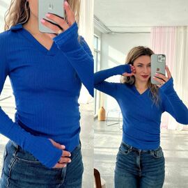 Светр жіночий 5143 blue р.42-48 "BONJOUR" недорого оптом від прямого постачальника