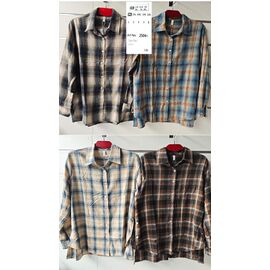 Сорочка тепла жіноча 2504+ l.blue-beige р.2XL-6XL "BASE" недорого оптом від прямого постачальника