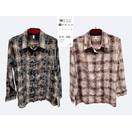 Сорочка жіноча 3504+ brown-grey р.2XL-6XL "BASE" недорого оптом від прямого постачальника