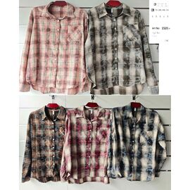 Сорочка тепла жіноча 3505+ khaki р.XL-5XL "BASE" недорого оптом від прямого постачальника