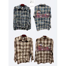 Сорочка жіноча 523+ beige-brown р.XL-5XL "BASE" недорого оптом від прямого постачальника