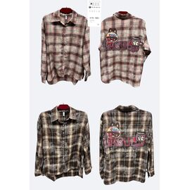 Сорочка жіноча 523+ brown р.XL-5XL "BASE" недорого оптом від прямого постачальника