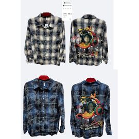 Сорочка жіноча 705-3 beige-l.blue р.XL-5XL "BASE" недорого оптом від прямого постачальника