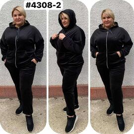 Костюм спортивний жіночий 4308-2 black р.54-58 "HOME STYLE" недорого оптом від прямого постачальника