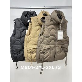 Жилетка жіноча M801 beige р.L-2XL "Jacket" недорого оптом від прямого постачальника
