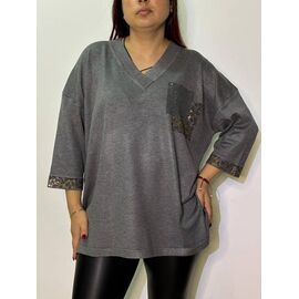 Туніка жіноча 2025-12 grey р.52-58 "Kosta" недорого оптом від прямого постачальника