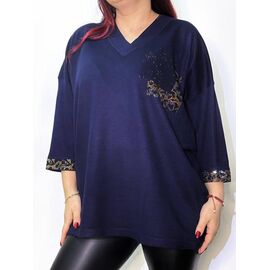 Туніка жіноча 2025-12 navy р.52-58 "Kosta" недорого оптом від прямого постачальника