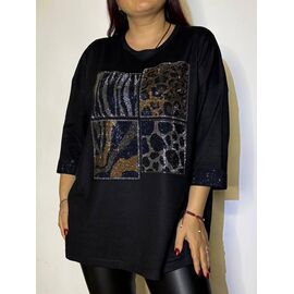 Туніка жіноча 7725-47 black р.52-58 "Kosta" недорого оптом від прямого постачальника