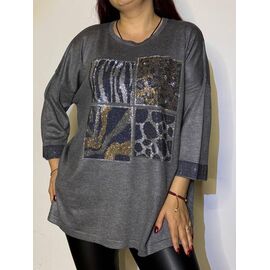Туніка жіноча 7725-47 grey р.52-58 "Kosta" недорого оптом від прямого постачальника