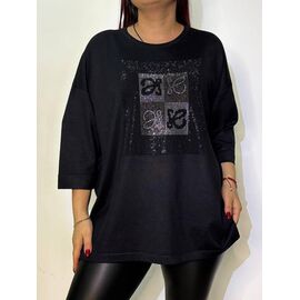 Туніка жіноча 7725-48 black р.52-58 "Kosta" недорого оптом від прямого постачальника