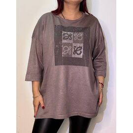 Туніка жіноча 7725-48 brown р.52-58 "Kosta" недорого оптом від прямого постачальника