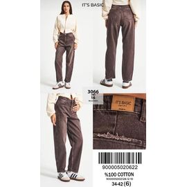 Джинси жіночі 3066-2W5-16 brown р.34-42 "Jeans Style" недорого оптом від прямого постачальника