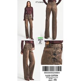 Джинси жіночі 2477-4W5-87 brown р.32-36 "Jeans Style" недорого оптом від прямого постачальника