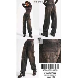 Джинси жіночі 2952-17W5-62 brown р.34-40 "Jeans Style" недорого оптом від прямого постачальника