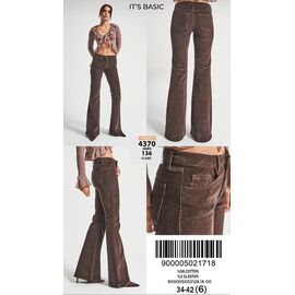 Фотография Джинсы женские 4370-26W5-136 brown р.34-42 "Jeans Style" недорого оптом от прямого поставщика