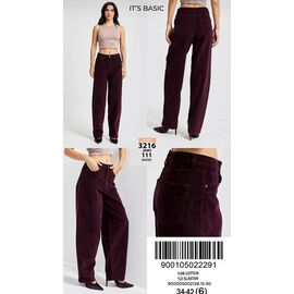 Джинси жіночі 3216-26W5-111 wine р.34-42 "Jeans Style" недорого оптом від прямого постачальника