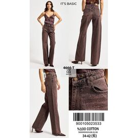 Джинси жіночі 4666T-20W5-151 brown р.34-42 "Jeans Style" недорого оптом від прямого постачальника